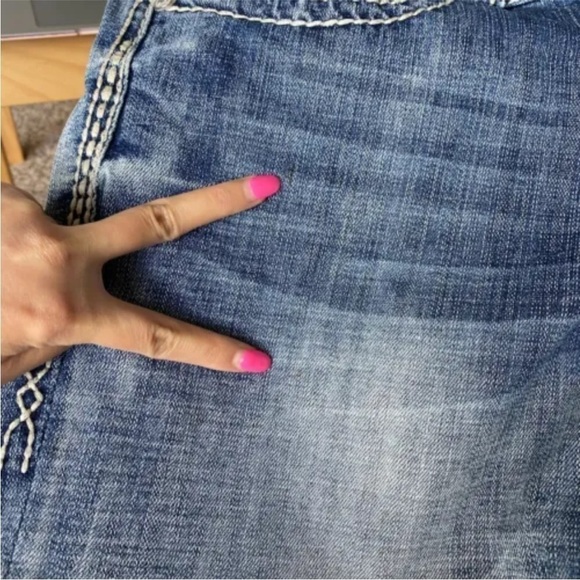 Rock & Roll Cowgirl Mid Rise Bootcut Jeans Sz 32 x 32 Bling Pocket - Picture 8 of 13